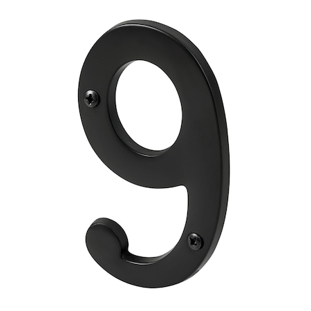 Pamex 4in Heavy Duty House Number # 9 Matte Black Finish DD074S9BL